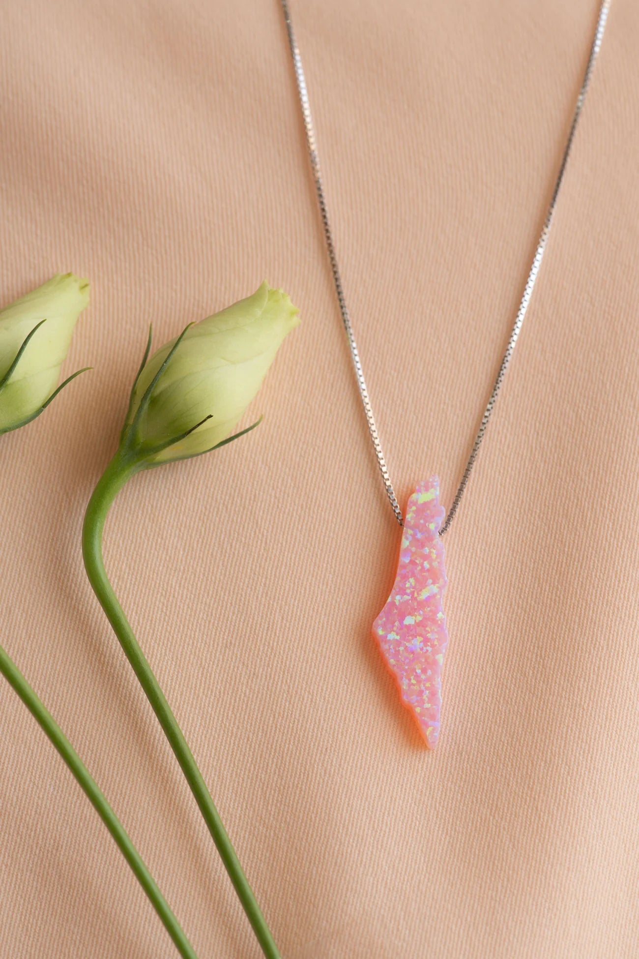 TCB Necklace: Opal Palestine(BIG)-Pink