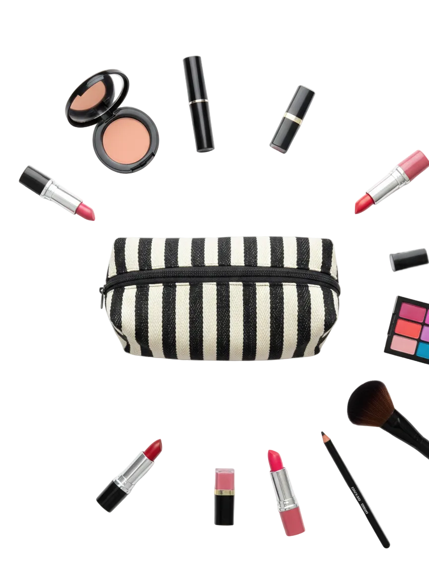 Black-White Stripe Pouch