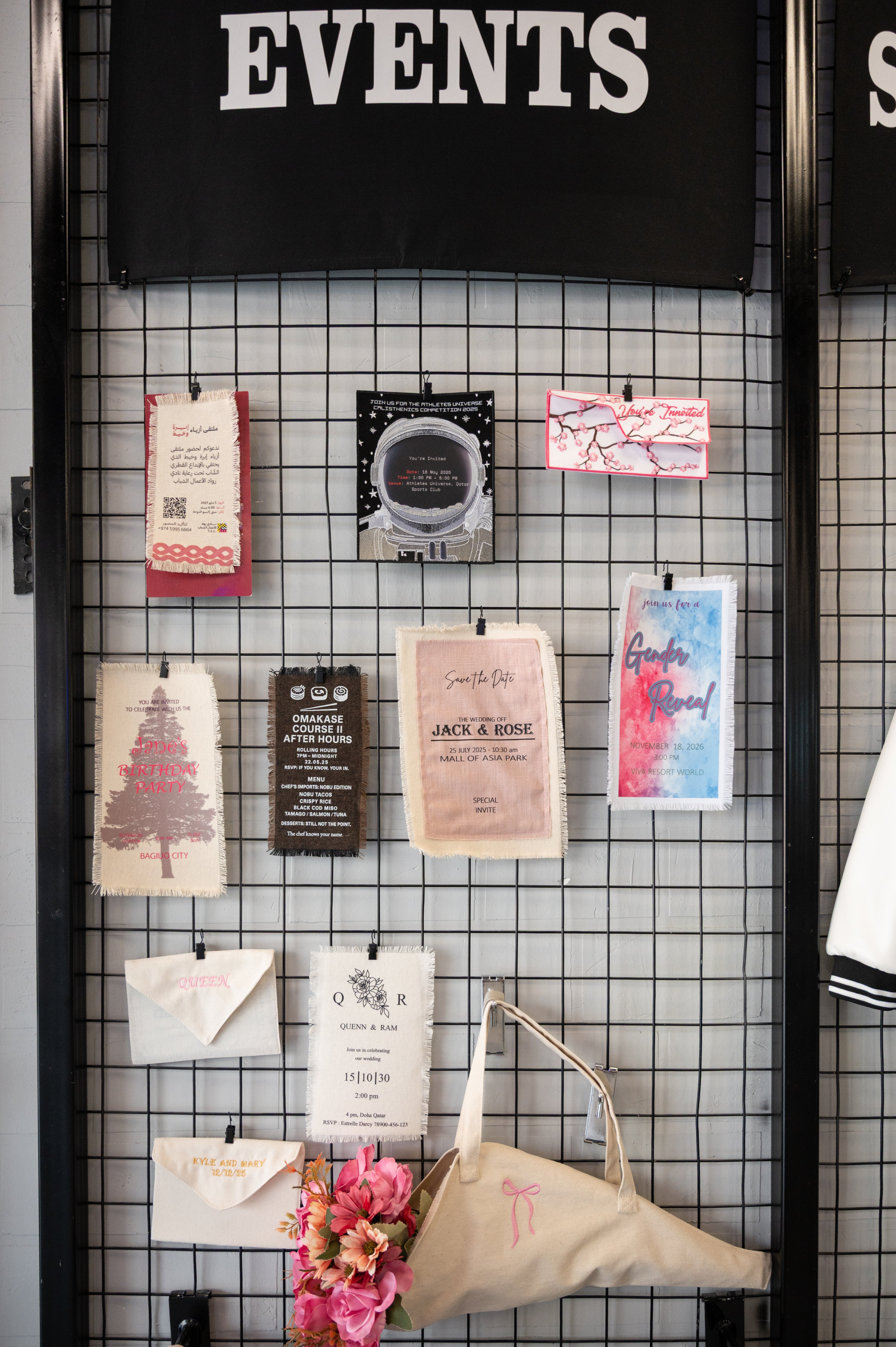 Wedding Customize Fabric Invitation