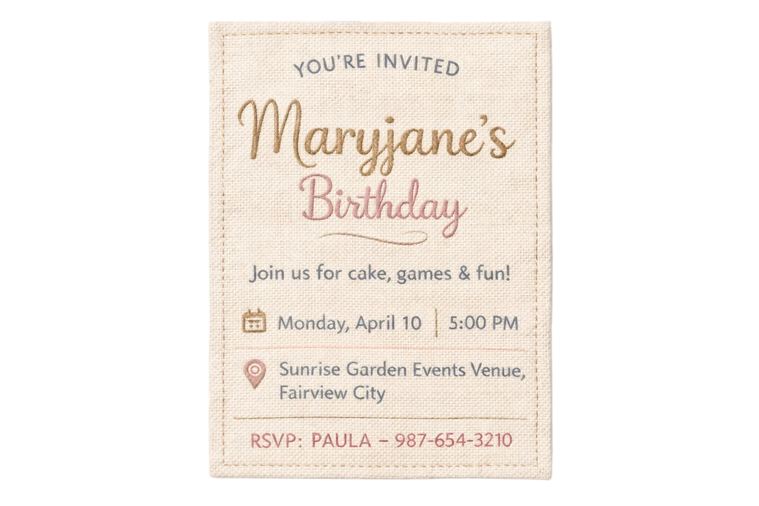 Birthday  Fabric-Invitation