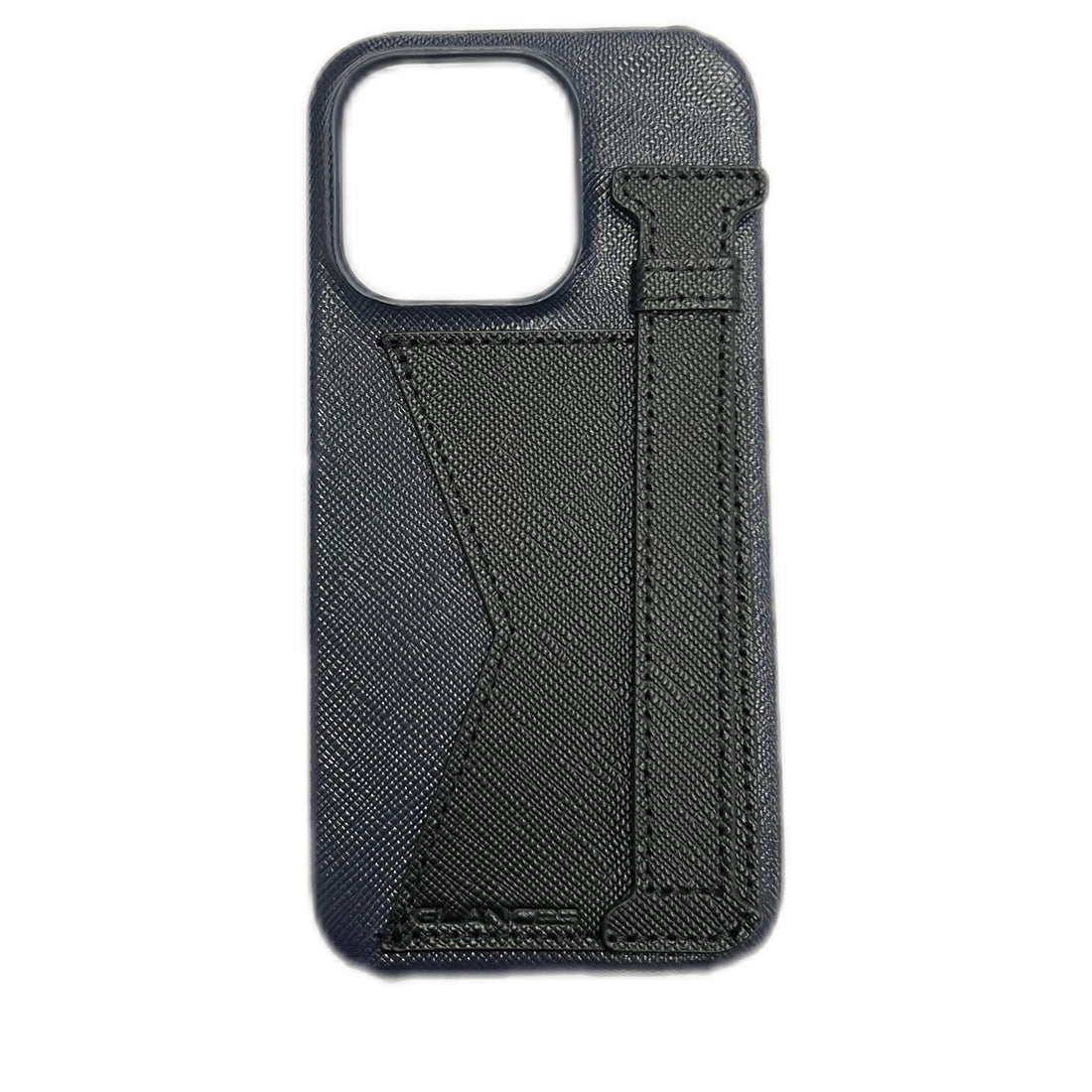 GLANCES: phone case-Navy dark blue and black saffiano