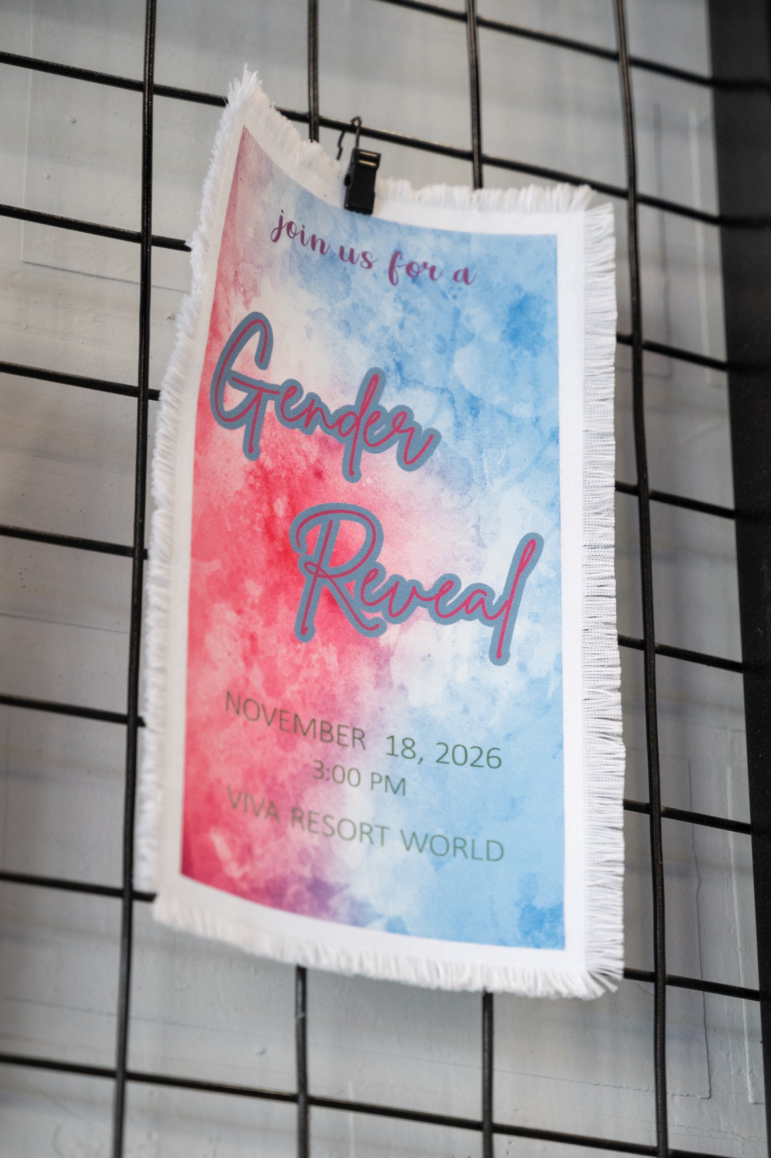 Wedding Customize Fabric Invitation