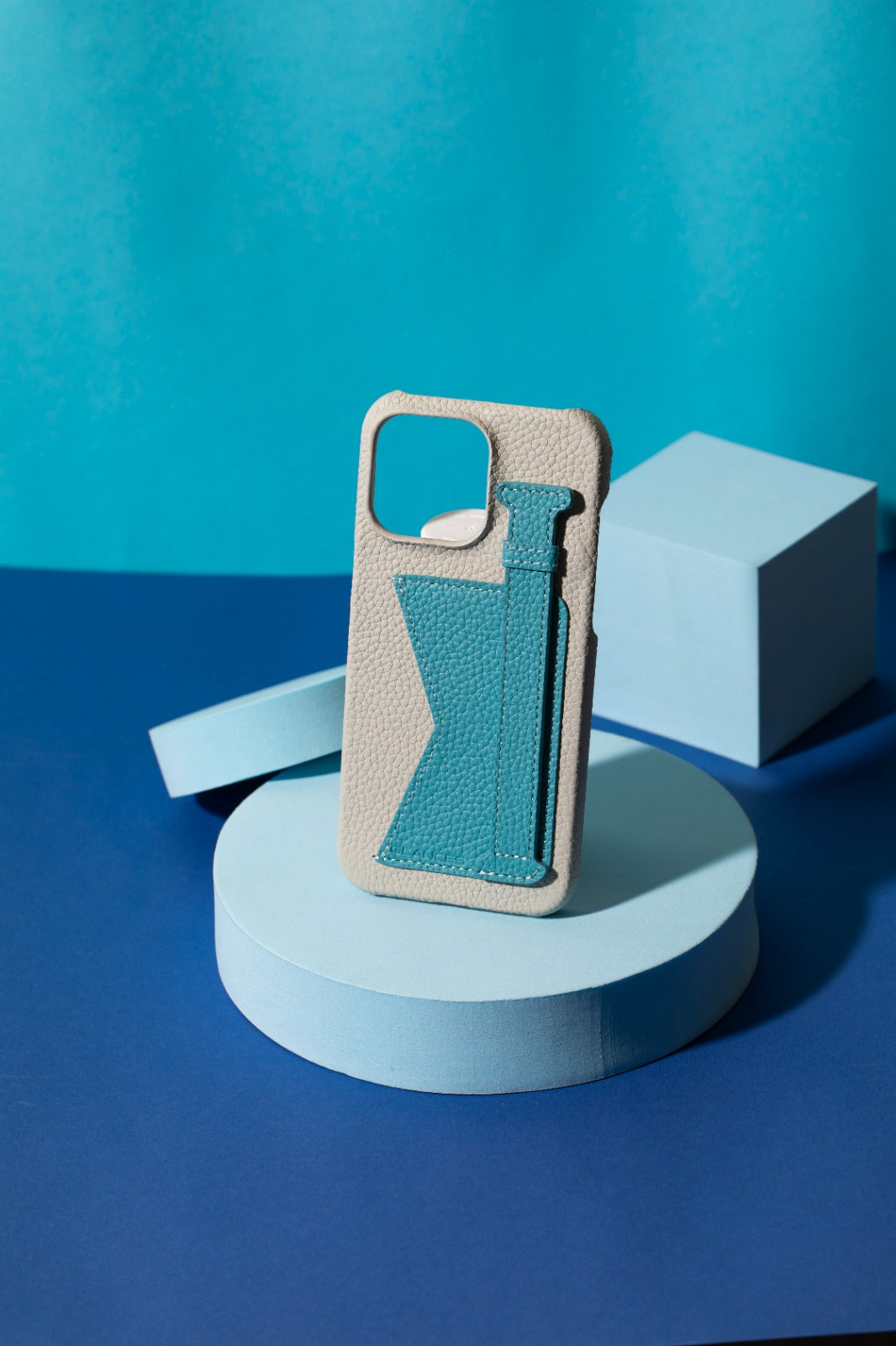 GLANCES: phone case white togo-Black saffiano