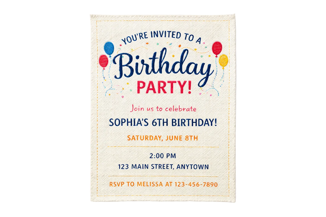 Birthday  Fabric-Invitation