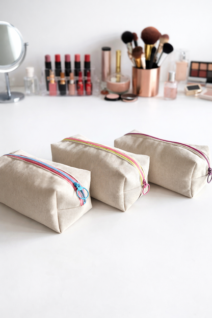 Canvas Colored Zip Pouch